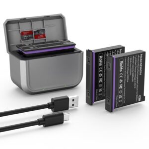 2 Pack New 2580mAh Rechargeable Battery with Charging Storage Station for Insta360 X4 Camera Replacement 3.85V Lithium-Ion Batteries