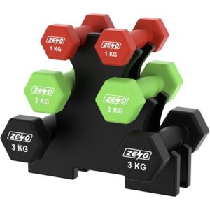 ZENO Dumbbells Set | Dumbbells Set Women | Weights Dumbbells Set | Anti-Slip Dumbbells | Sweat Resistant Weights for Women | 1KG Dumbbells Pair