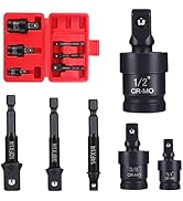 Faankiton 11PCS Impact Socket Adapter and Reducer Set, Universal Joint Swivel Sleeve Adapter Kit,...