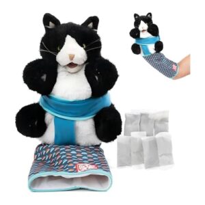 Plush Cat Hand Sweep Puppets with Padding Interactive Cute Animal Toy Hand Puppet