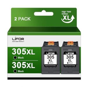 LIFOR 305XL Ink Cartridges Black Replacement for HP 305 Black Ink Cartridge