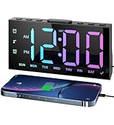 LIORQUE Projection Alarm Clock, Projection Clocks for Bedrooms with FM Radio Alarm Clock with Pro...
