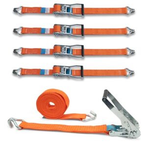 DoZurr 5000 Tie Down Straps with Sturdy Ratchet and Profile Hook