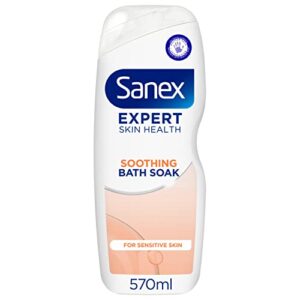 Sanex Expert Skin Health Soothing Bath Soak 570ml - bath soak men and women - bath foam - advanced prebiotic formula - comforts sensitive skin - supports good skin bacteria - dermatologically tested