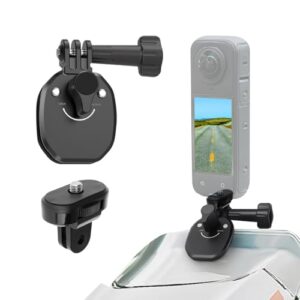 Motorcycle Windshield Mount Clamp Clip Compatible for Gopro Hero 13 12 11 10 9 8 DJI Action 4 3 2 Motorbike Windscreen Bracket Compatible for insta360 X4 X3 X2 X RS Sports Action Camera-Aluminium