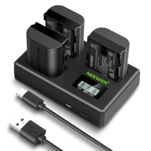 Neewer 3 Pack 2400mAh LP-E6P/LP-E6NH/LP-E6N Replacement Battery & USB Triple Charger