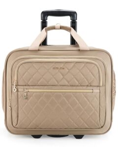 bagsmart Rollable Laptop Bag for Women Rolling Briefcase for 15.6 Inch Laptops