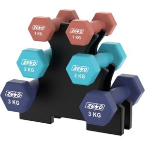 ZENO Dumbbells Set | Dumbbells Set Women | Weights Dumbbells Set | Anti-Slip Dumbbells | Sweat Resistant Weights for Women | 1KG Dumbbells Pair