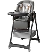 Nine point nine PU Leather Baby High Chairs, Baby Chair with Swinging Function, High Chairs for B...