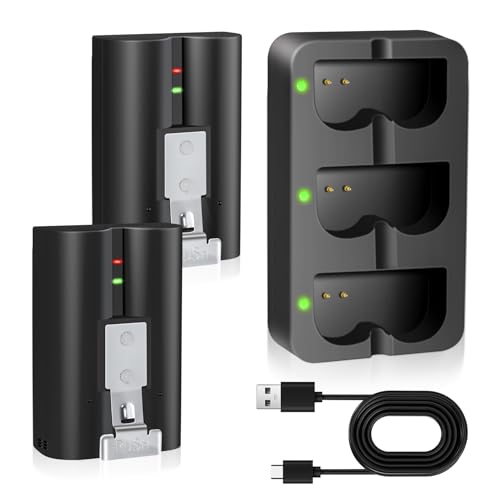 PoweLyt 2 Packs for Ring Battery 6040mAh Replacement Video Doorbell Battery and 3-Channel Charger Station Compatible with Video Doorbell 2/3/4/3 Plus