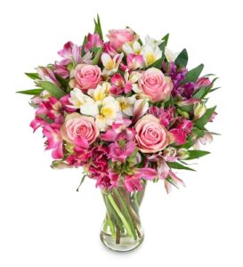 Peruvian Lily & Rose - Fresh Flowers - Birthday