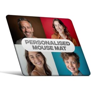 PERSONALISED Photo COLLAGE Mouse Mat CUSTOM Non-Slip Base Desk Pad Perfect for Office Home School Gaming Gift for Birthdays Anniversary (4 Collage)