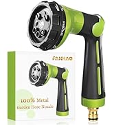 FANHAO Heavy Duty Garden Hose Pipe Spray Gun, 100% Metal Hose Gun with 8 Spray Patterns, High Pre...