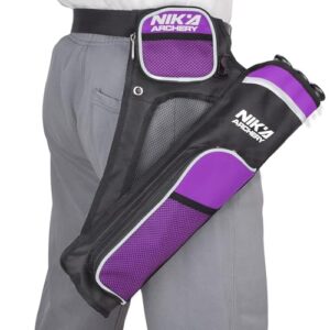 Archery Quiver 3 Protected Arrow Tubes Quivers Arrows Holder Bag Carry Bags - Adjustable Belt Waist for Youth Adults Target Practicing Outdoo