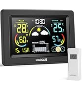 LIORQUE Weather Stations with Outdoor Sensor Wireless Indoor Outdoor Thermometer Hygrometer, Wire...