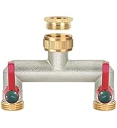 iBamso Garden Hose Splitter, 5 Way Faucet Splitter, Heavy Duty Brass 3/4