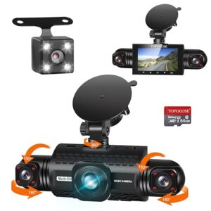 360° View 4 Channel Dash Cam Front and Rear Inside Left Right