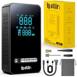 Ipflin Tyre Inflator Cordless Compressor - Portable Air Electric Bike Pump 150 PSI with Digital Display