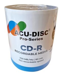ACU-DISC Pro-Series CD-R80 700MB 52x 80min Discs – Perfect for Photos & Videos – Compatible with Any CD Drive 17677 – 100 Pack
