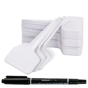 200Pcs 4 InchT-Type Plant Name Tags Garden Labels Markers Nursery Plastic Garden Tag for Outdoor Garden Waterproof Plant Label Stakes with Permanent Marking Pe