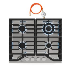 Klarstein Turbocast Gas Hob - 4-Burner Stainless Steel Cooktop