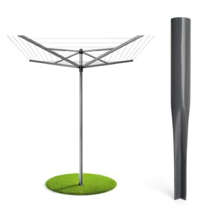 Flatro Rotary Washing Line Spike - Heavy Duty Galvanized Steel Clothes Line Rotary Airer Ground Spike - Parasol Stake Pole Holder - 32mm Rotary Spike