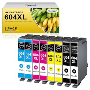 Gureef 604XL Ink Cartridges for Epson 604 Ink Cartridges for Epson XP2200 Ink Cartridges Compatible with Epson XP 3200 XP 4200 XP-4205 XP 2200 XP-2205 XP-3205 WF-2935 (8 Pack)