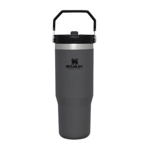 Stanley Iceflow Flip Straw Water Bottle With Straw 0.89L - Keeps Cold For 12+ Hours - Easy To Carry - Dishwasher Safe - Stainless Steel Thermal Flask - BPA-Free Travel Mug - Charcoal