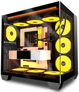 ANSAITE PC CASE ATX 6 PWM ARGB Fans Pre-Installed