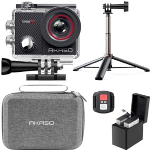 AKASO EK7000 Pro Action Camera Selfie Stick Bundle - Includes 4K30FPS EK7000 Pro Underwater Camera