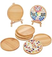 WEBEEDY 8 Styles Bamboo Coasters Blank Base Trays Fillable DIY Mosaic Coasters,Various Shapes Sub...