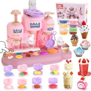 Crelloci 3-in-1 Play Color Dough Set，Ice cream，Coffee
