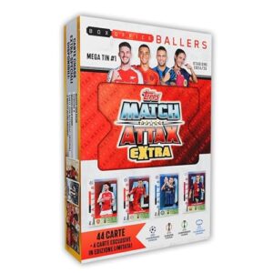 Topps Match Attax Extra 2025 - Mega Tin #1 - Box Office Ballers. 48 cards including 4 exclusive Box Office Baller LE cards. Look out for relics inside lucky tins!