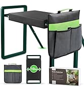 seasky Foldable Garden Kneeling and Seat,Anti-Tipping Garden Stool Widened Thick Soft Kneeling Pa...