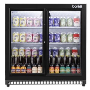 Baridi Back Bar Drinks Fridge/Cooler with Double Sliding Doors
