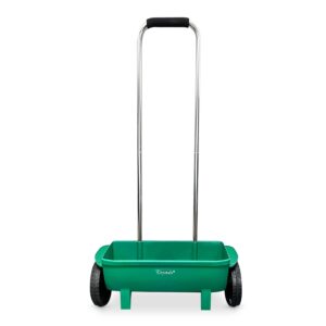 Crystals Lawn Seed Spreader - 12L Capacity Garden Grass Seed Spreader Wheeled - Lawn Feed Spreader on Wheels - Lawn & Garden Spreader for Grass Seed