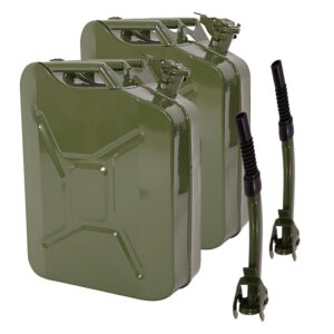 Bonnlo 20L Jerry Can Fuel Oil Storage Can Metal Diesel Petrol Tank with Pouring Spout For Diesel