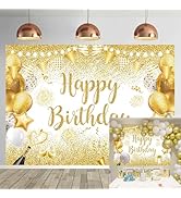 Pink Floral Happy Birthday Backdrop for Women 7x5FT Wood Flower Butterfly Birthday Photography Ba...