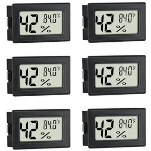 Mini Hygrometer Indoor Humidity Meter Hygrometer Thermometers 6 Pack Humidity Meters Gauge Hygrometer Mini Digital Thermometer Hygrometer with Fahrenheit (℉) for Humidors