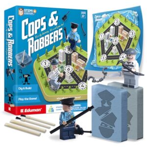 EDUMAN Cops and Robbers Dig Kit for Kids