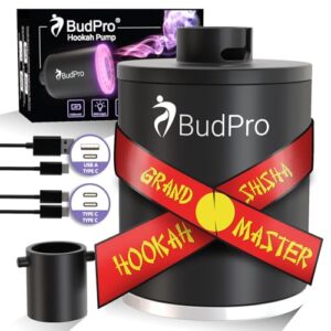 Mini Hookah Pump Electric Starter Kit w LED Light Rechargeable Hookah Air Pump - Portable Charcoal Mini Starter Set Dive Air Compressor TypeC