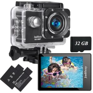 Jadfezy Action Camera FHD 1080P with 32GB Card