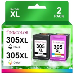 JINKCOLOR 305XL Ink Cartridges Remanufactured for HP 305 Ink Cartridges Black and Colour 305 XL for HP DeskJet 2700 2710 2720 2722 Plus 4100 4120 4130 Envy 6000 6010 6020 6030 6032 Pro 6400 6430 6432