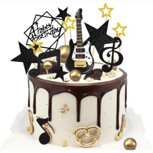 Guitar Cake Toppers Music Note Birthday Cake Topper 1:12 Guitar Model Decorations for Musician Party Birthday Party Rock Theme Party Supplies