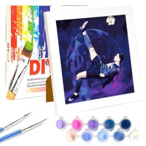 Lixkuokuo Football Painting by Numbers with Wooden Frame for Adults Beginners Children from 6 Years