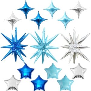 Froova Blue Silver Star Balloons