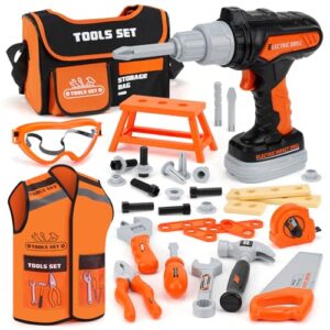 Vanplay Kids Toys Kids Tool Set Electric Drill with Tool Bag & Vest