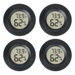 Mini Hygrometer Indoor/Outdoor Humidity Meter Thermometers 4 Pack Humidity Meters Gauge Hygrometer Mini Digital Thermometer Hygrometer for Humidors
