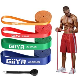 Giiyr Resistance Bands Set for Men & Women - 4 Levels Exercise Band with Door Anchor