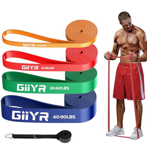 Giiyr Resistance Bands Set for Men & Women - 4 Levels Exercise Band with Door Anchor